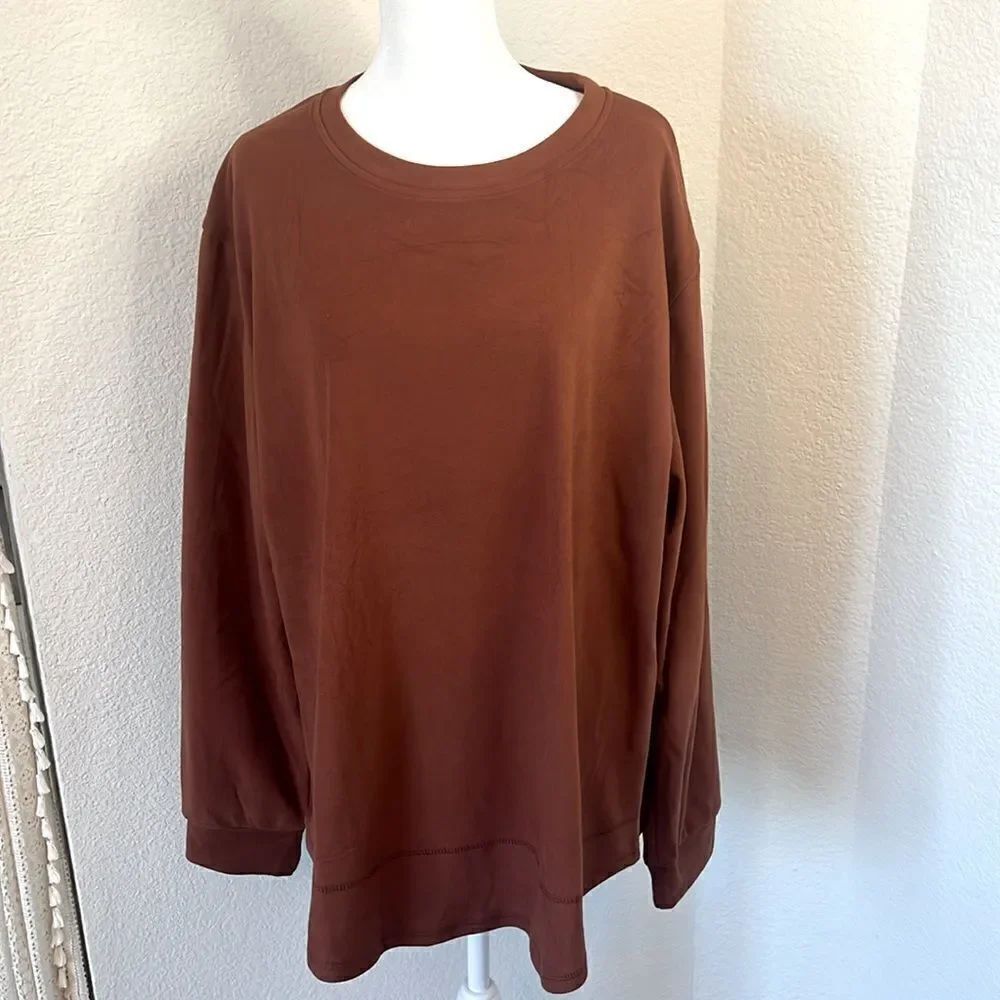 Fantaslook Women's Long Sleeve Crew Neck Pull Over Soft Fleece Feel Sweatshirt